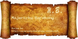 Majerszky Barakony névjegykártya